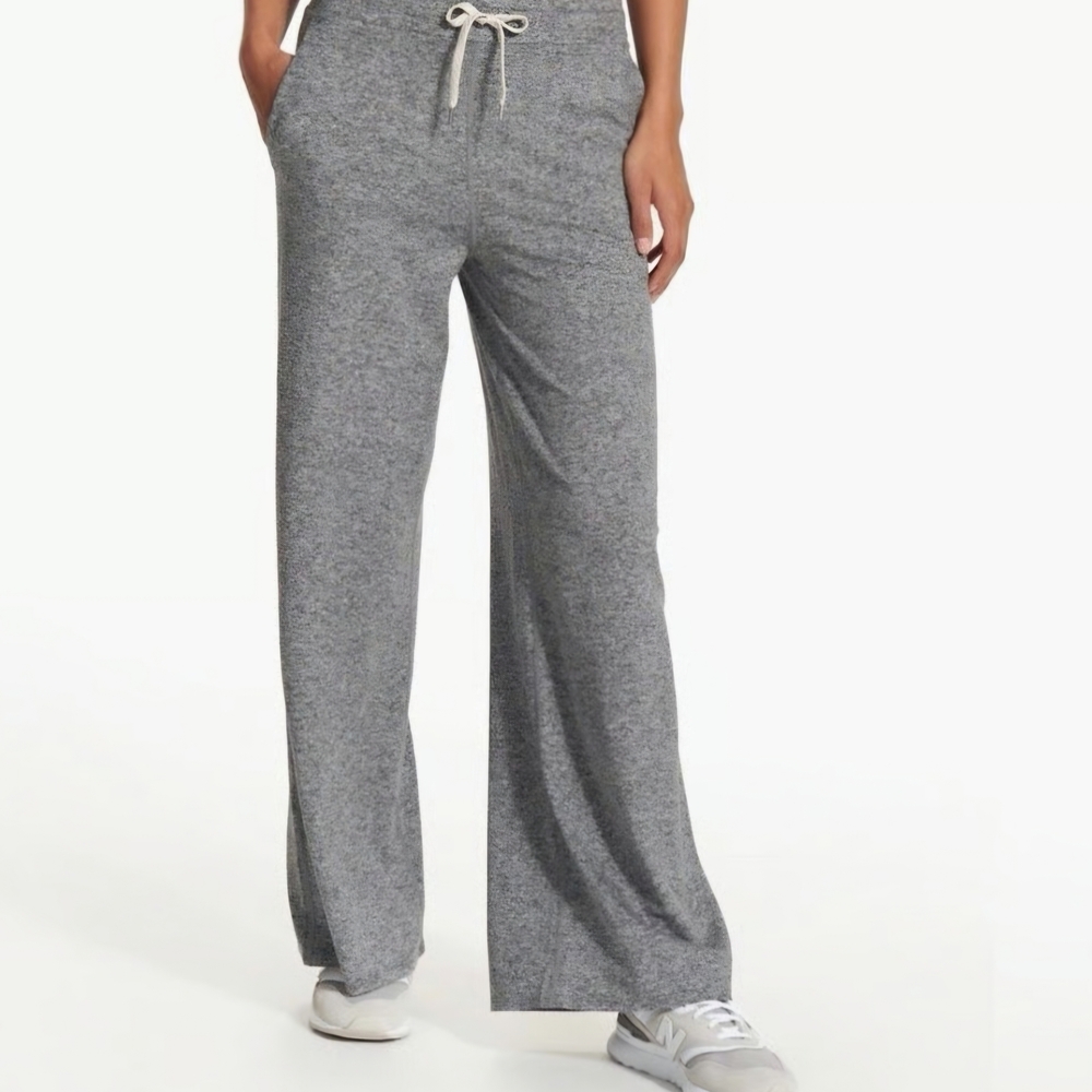 Vuori Heather Gray Wide-Leg Joggers